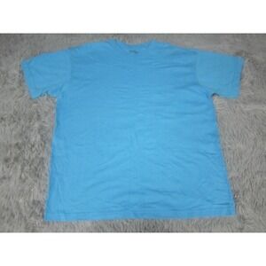 Champs Shirt Mens Large Blue Crew Neck Cotton Short Sleeve